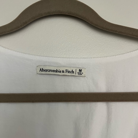 Abercrombie & Fitch Long-Sleeve Poplin Squareneck Corset Top - Picture 2 of 3